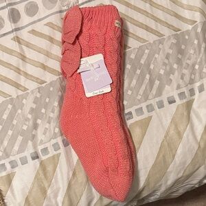 Skechers Coral Knit Fuzzy Socks with Bow